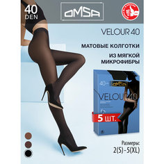Колготки Omsa Velour 40, 40 den, 5 шт., размер 3, nero