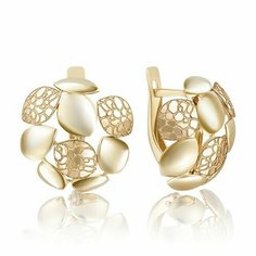 Серьги PLATINA, желтое золото, 585 проба, , лимонный