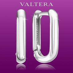 Серьги конго VALTERA, серебро, 925 проба, родирование, , серебристый