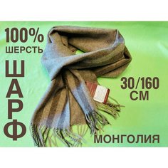 Шарф GOBIS SUN для мужчин,160х30 см, бежевый/коричневый