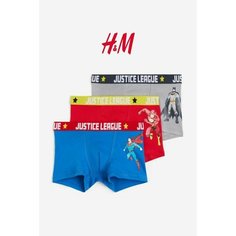 Трусы H&M, размер 92/1,5-2 года, серый, красный, синий