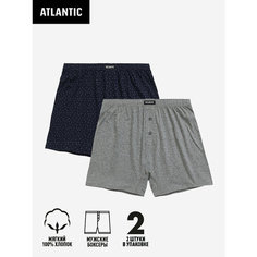 Трусы Atlantic, размер 46/M, темно-синий/серый меланж