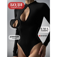 Боди, размер S, черный Iva Di Fashion