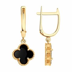 Серьги Diamant online, красное золото, 585 проба, оникс, , черный