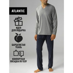 Пижама Atlantic, размер 46/M, серый/темно-синий