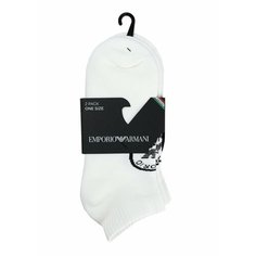 Носки EMPORIO ARMANI, комплект, 2 пары, размер OneSize, белый
