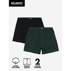 Трусы Atlantic 2MBX-059, комплект из 2 шт., размер 50/XL, зеленый, черный