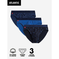 Трусы Atlantic 3MP-161, комплект из 3 шт., размер 50/XL, голубой, синий