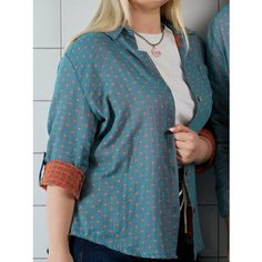 Рубашка для кормящих мам Куанг Кун, размер 3XL, голубой