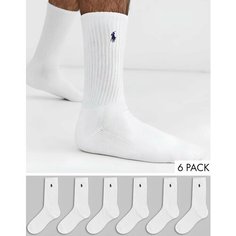 Носки CALVIN KLEIN, комплект, 6 пар, размер 40-46, белый