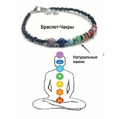 Браслет HRUSTALEK, кварц, аквамарин, лазурит, хризопраз, яшма, сердолик, аметист, размер 22 см, радуга