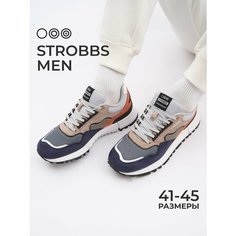 Кроссовки STROBBS, полнота R, размер 43, синий/коричневый