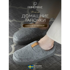 Тапочки PRIME PRIVE женские домашние меховые "Рут" 40-41, серые, размер 40-41, серый