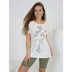 Футболка LOVETEX.STORE, размер 50, молочный