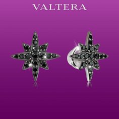 Серьги пусеты VALTERA, серебро, 925 проба, золочение, фианит, , золотистый