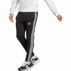 Брюки спортивные adidas Essentials Single Jersey Tapered Open Hem 3-Stripes Pants, размер XXL INT, черный