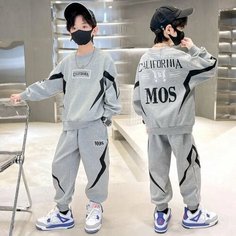 Костюм спортивный MOOCIE, размер 140, серый