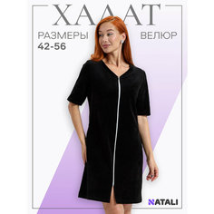 Халат Натали Суслова, размер 52, черный