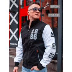 Ветровка Skull Loft мужская спортивная демисезонная, размер 54, black