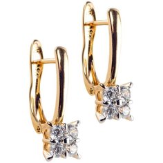 Серьги XUPING JEWELRY, фианит, золотой