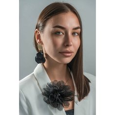 Брошь, черный/серый Бантами