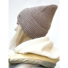 Шапка бини для женщин, размер 54-56, коричневый А.Capello