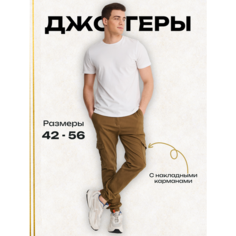Брюки карго EBSH джоггеры с карманами, размер 33, коричневый