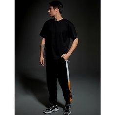 Брюки спортивные Crazy Getup Для подростков, размер 46, черный/оранжевый