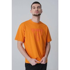 Футболка GUESS Azha CN Over T-shirt, размер M, оранжевый