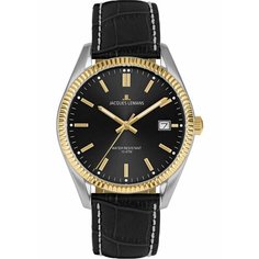 Наручные часы JACQUES LEMANS, черный, золотой