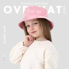 Панама Overhat Листочки для девочек и женщин, размер 54, розовый