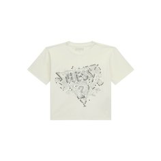 Футболка GUESS, размер 10 лет, кремовый/белый