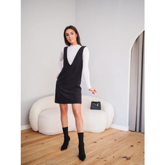 Сарафан Carolina shop, размер 70, черный матовый