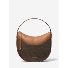Сумка хобо MICHAEL KORS, фактура зернистая, коричневый