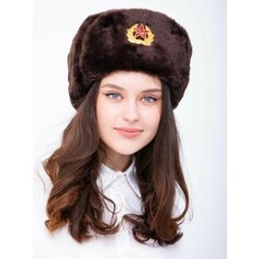 Шапка ушанка для мужчин и женщин, размер 58, коричневый Нет бренда