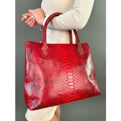 Сумка Sefaro, фактура под рептилию, красный