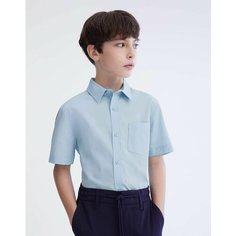 Школьная рубашка Gloria Jeans, размер 12-13л/158 (40), голубой