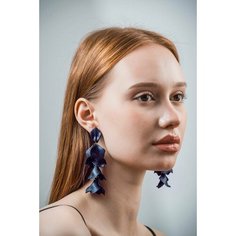 Серьги, размер 95 мм, синий Бантами