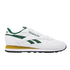 Кроссовки Reebok Classic Leather, размер 7 US, белый/зеленый/золотой