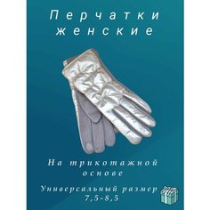Перчатки для женщин, размер универсальный, серебристый Aotianyang