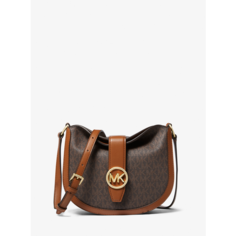 Сумка седло MICHAEL KORS, фактура гладкая, темно-коричневый