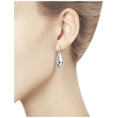 Серьги Diamant, серебро, 925 проба, размер 27 мм, , белый