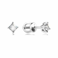 Серьги пусеты VALTERA, серебро, 925 проба, фианит, , серебристый