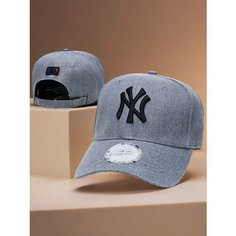 Бейсболка мужская NY для мужчин и женщин, размер 55/60, серый/черный Без бренда