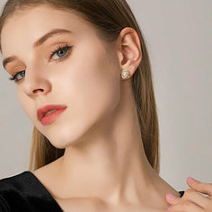 Серьги Стайл Групп, жемчуг имитация, размер 17 мм, золотой