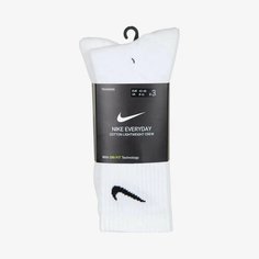 Носки NIKE Everyday Lightweight Crew, комплект, 3 пары, размер 38-42, белый
