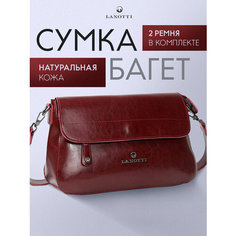 Сумка багет LANOTTI, фактура гладкая, бордовый/красный