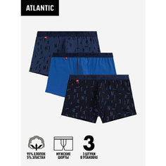 Трусы Atlantic 3MH-182, комплект из 3 шт., размер 50/XL, голубой, синий