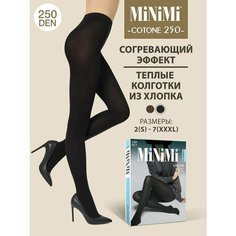 Колготки MiNiMi Cotone, 250 den, размер 4, черный