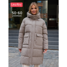 Куртка LINA REY Большие размеры, размер 50, бежевый меланж